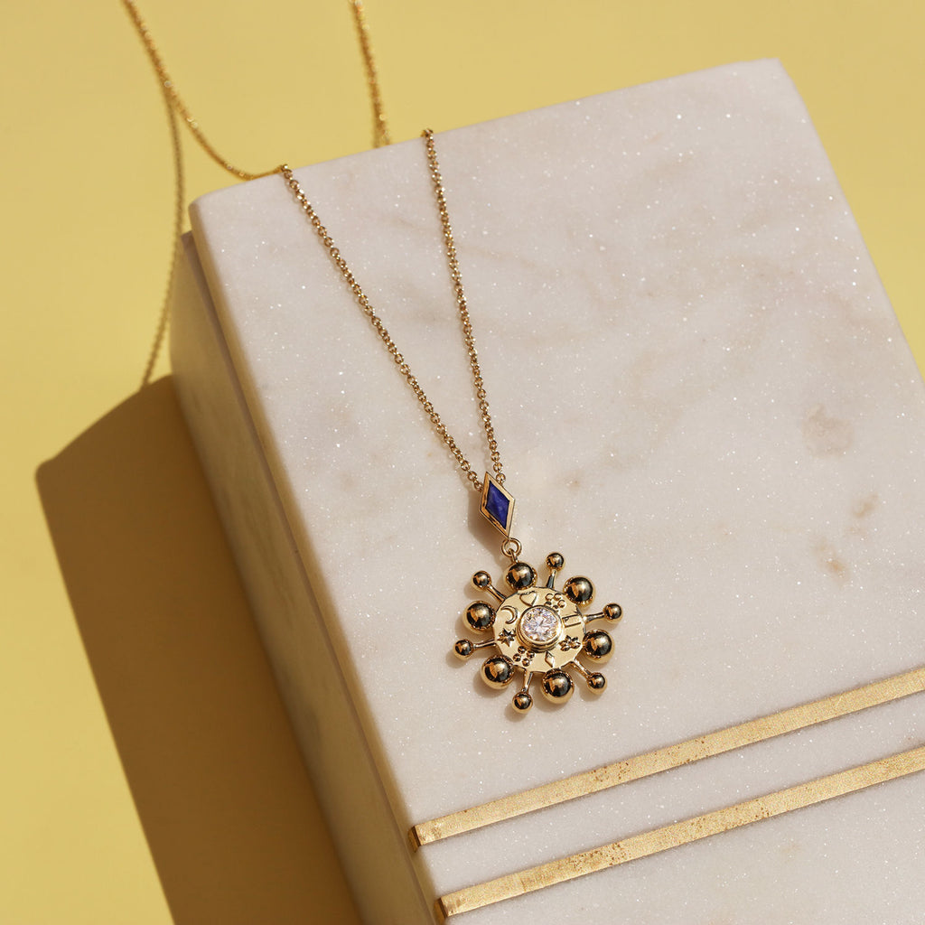 Mazahri | Bibi 18K Gold Necklace w. Diamond