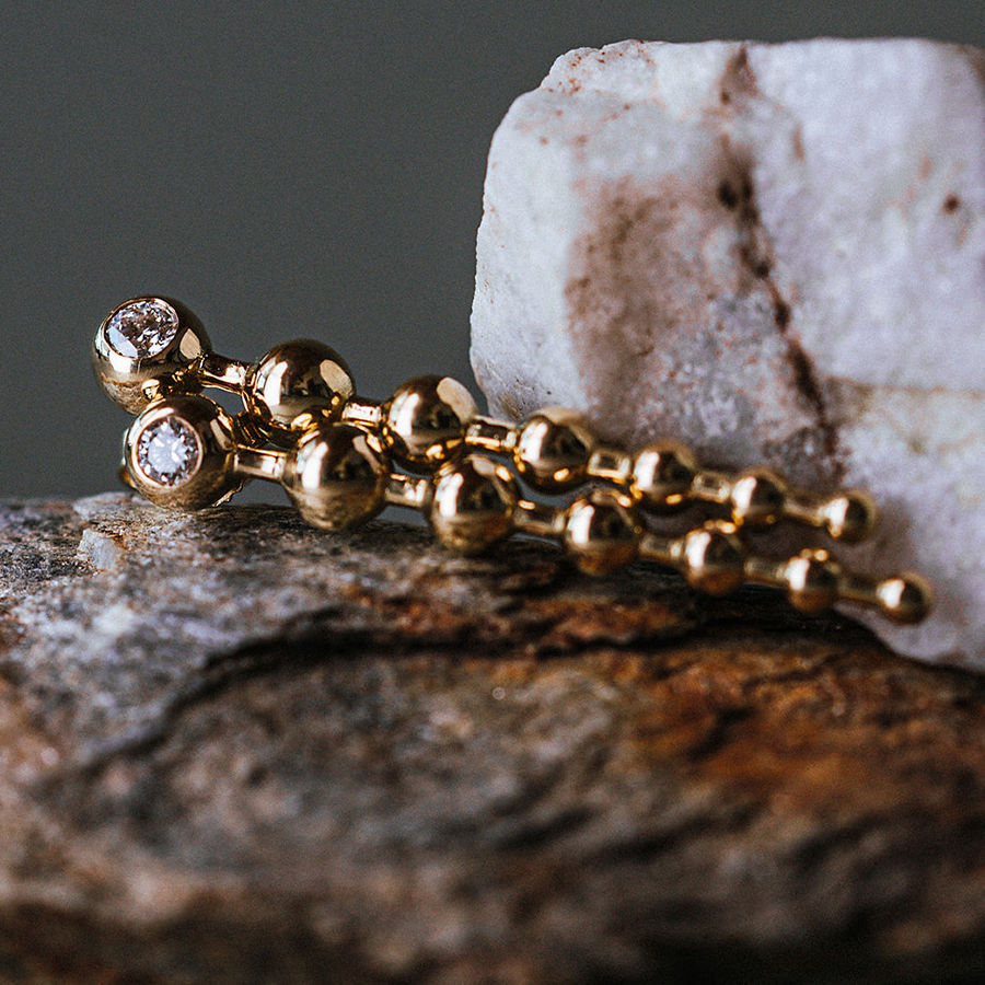 Cosmic Dreams 18K Gold Earrings w. Lab-Grown Diamonds