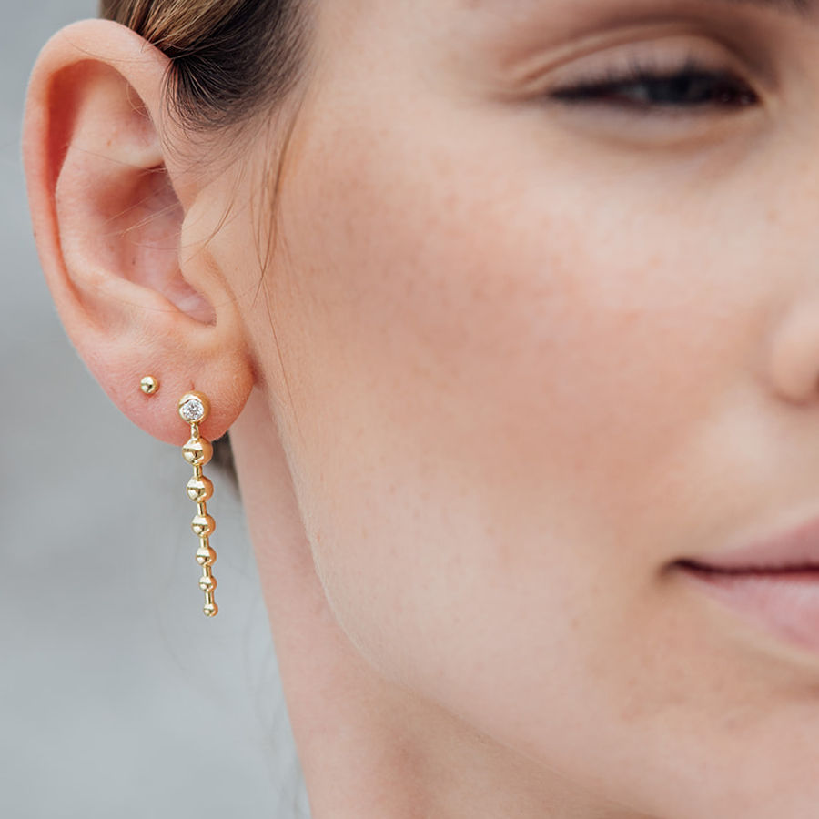 Cosmic Dreams 18K Gold Earrings w. Lab-Grown Diamonds