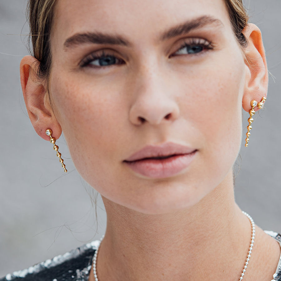 Cosmic Dreams 18K Gold Earrings w. Lab-Grown Diamonds