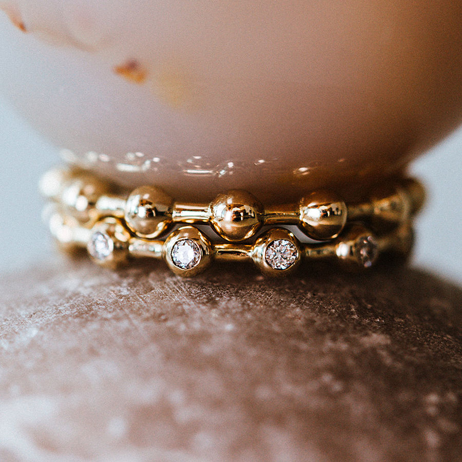 Cosmic Infinity 18K Gold Ring w. Lab-Grown Diamonds