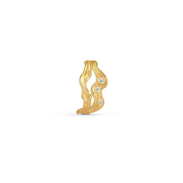 Cassiopeia Hoop Earring Gold Plated, White Zirconia