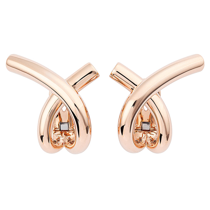 Cross Loop Big Plain 18K Rosegold Hoops