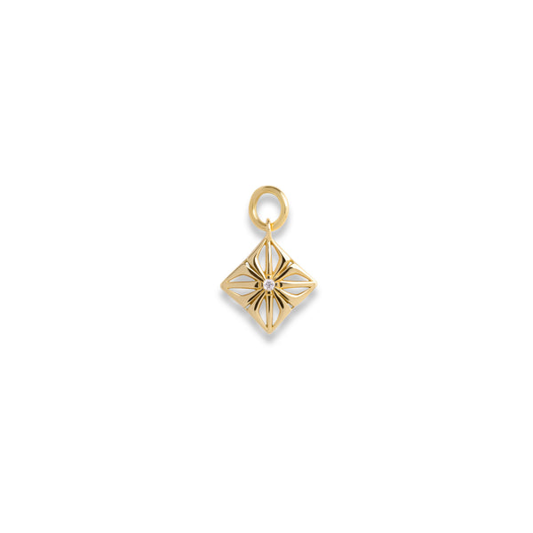 Star of Shamballa 18K Gold Pendant w. Diamond