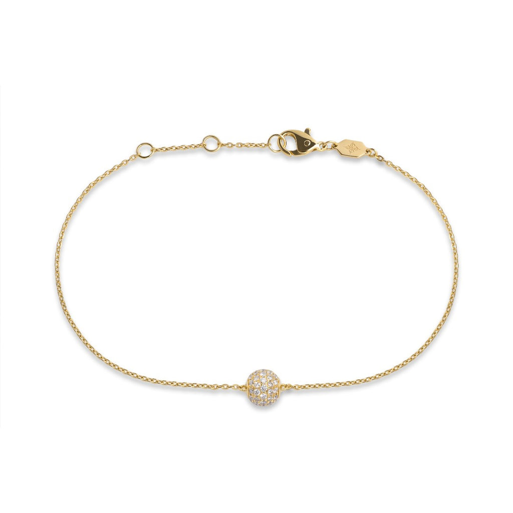 Diamond Pavé 18K Gold Bracelet w. Diamond
