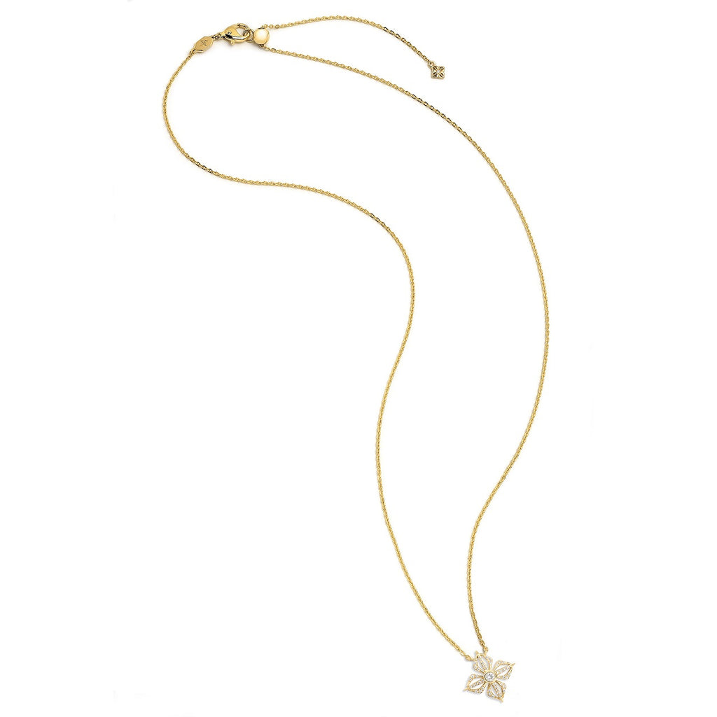 Star of Shamballa 18K Gold Necklace w. Diamond