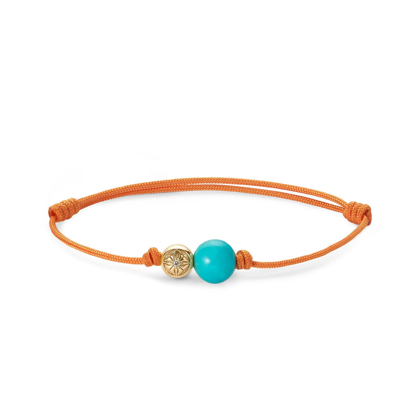 Orb Orange/Blue 18K Gold Bracelet w. Diamonds