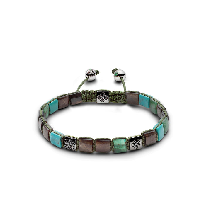 6mm Lock Olive 18K Guld Armbånd m. Ædelsten