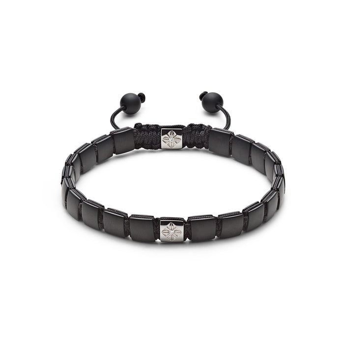 6mm Black Lock 18K Whitegold Bracelet w. Diamond