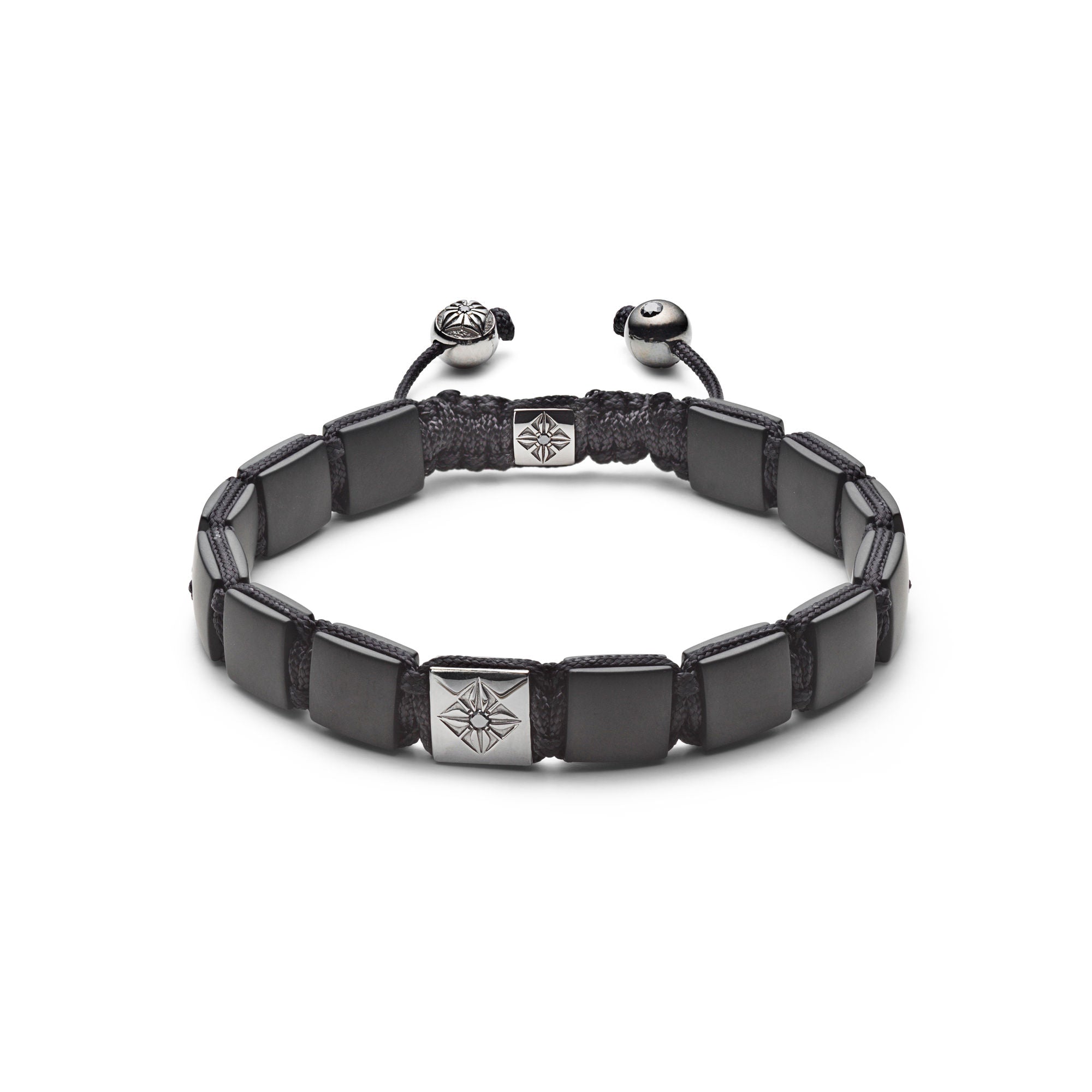 10mm Lock Black 18K Gold Bracelet w. Diamond