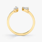 Trillion & Marquise Mixed Cuff 14K Guld Ring m. Lab-Grown Diamanter