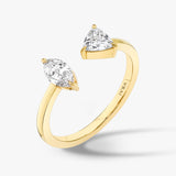 Trillion & Marquise Mixed Cuff 14K Gold Ring w. Lab-Grown Diamonds