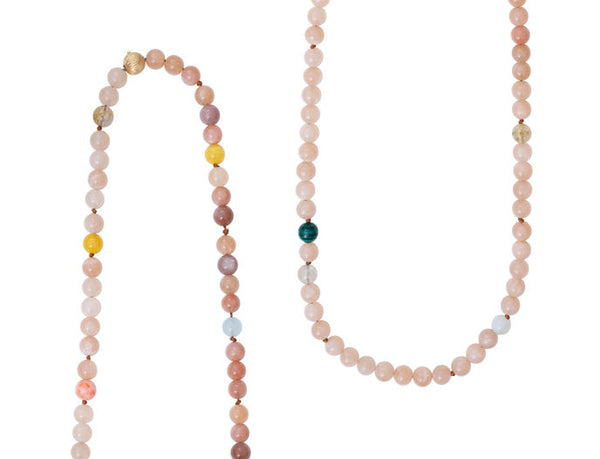 Bead collier Pearls, Blush 90 cm.