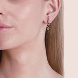 Dancing Diamond 18K Rosegold Earrings w. Diamonds & Tourmalines