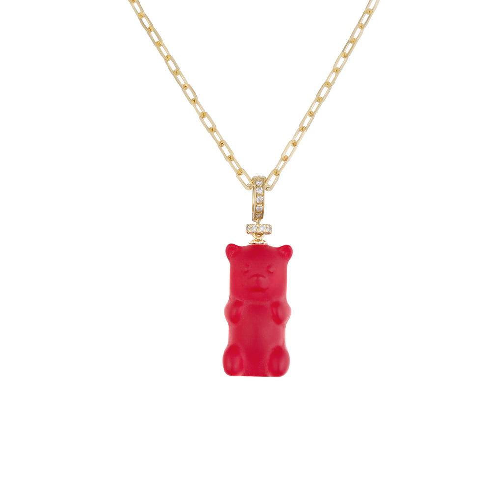 Cherry Gemmy Bear Halskette aus Gelbgold