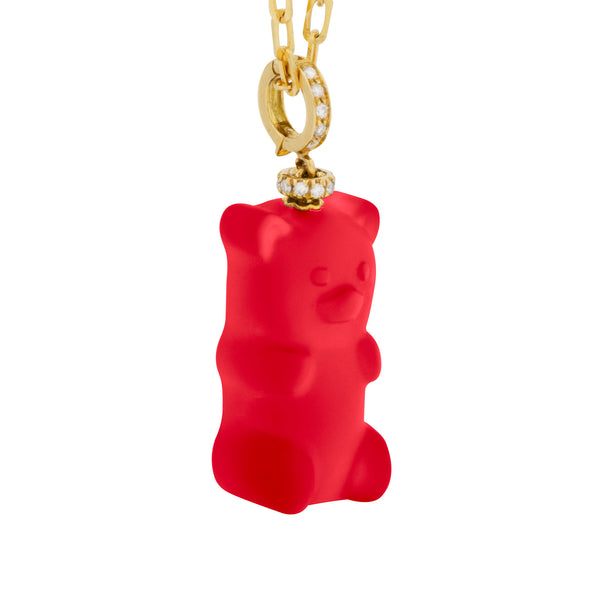Cherry Gemmy Bear Halskette aus Gelbgold