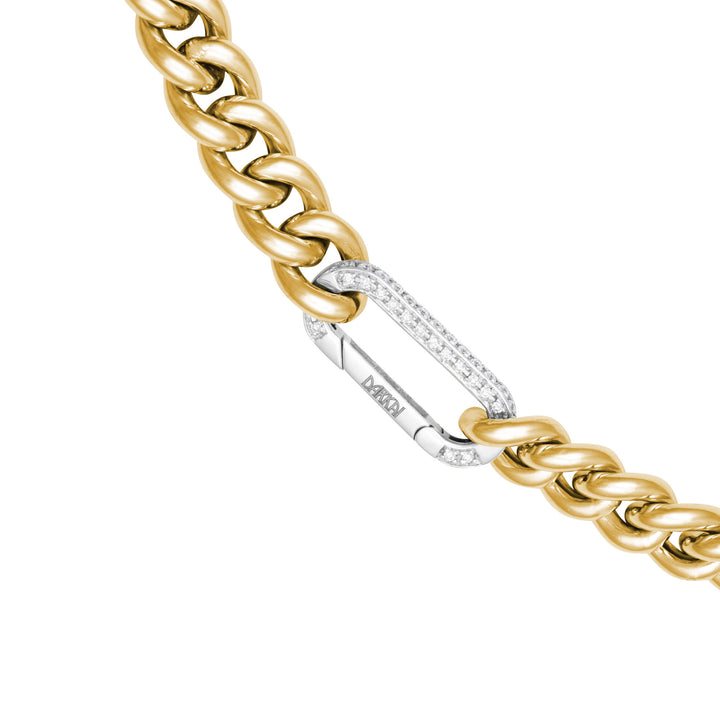 Cuban Yellow 18K Hvidguld & Sølv Halskæde m. Diamanter