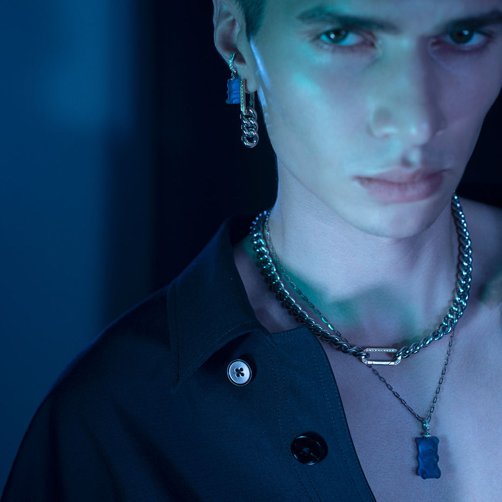 Cuban Rhodium 18K Gold Necklace w. Diamonds