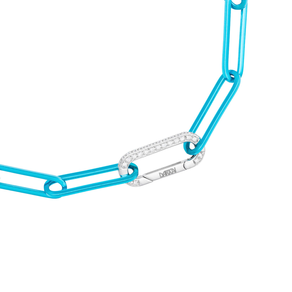 Cable Cyan 18K Whitegold Necklace w. Diamonds