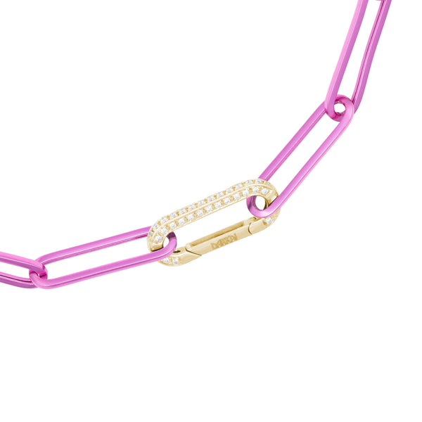 Cable Magenta Halskette aus Gelbgold