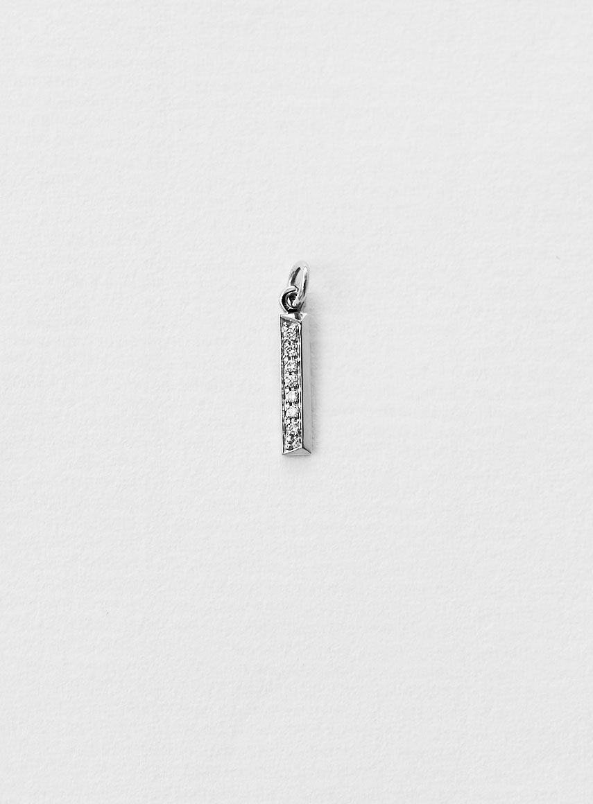 Diamant bogstav I 18K Hvidguld Halskæde eller Vedhæng m. Diamant