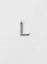 Diamond Letter L 18K Whitegold Necklace or Pendant w. Diamond
