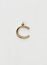 Diamond letter C 18K Gold Necklace or Pendant w. Diamond