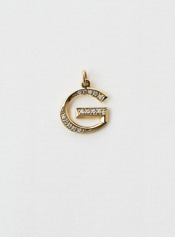 Diamantener Buchstabe "G" Goldkette aus 18K oder Anhänger I Diamant