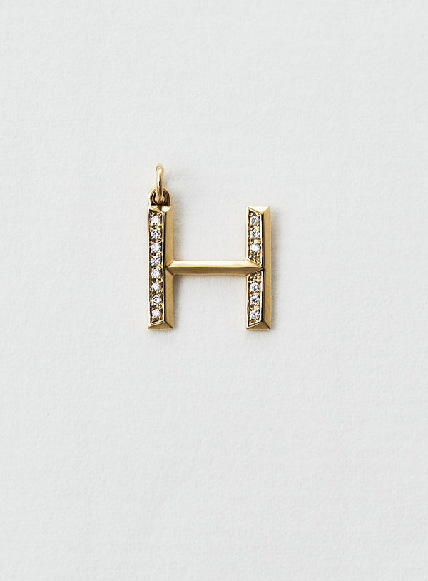 Diamantener Buchstabe "H" Goldkette aus 18K oder Anhänger I Diamant