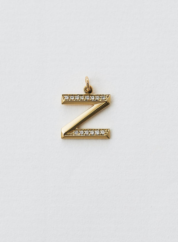 Diamantener Buchstabe "Z" Goldkette aus 18K oder Anhänger I Diamant