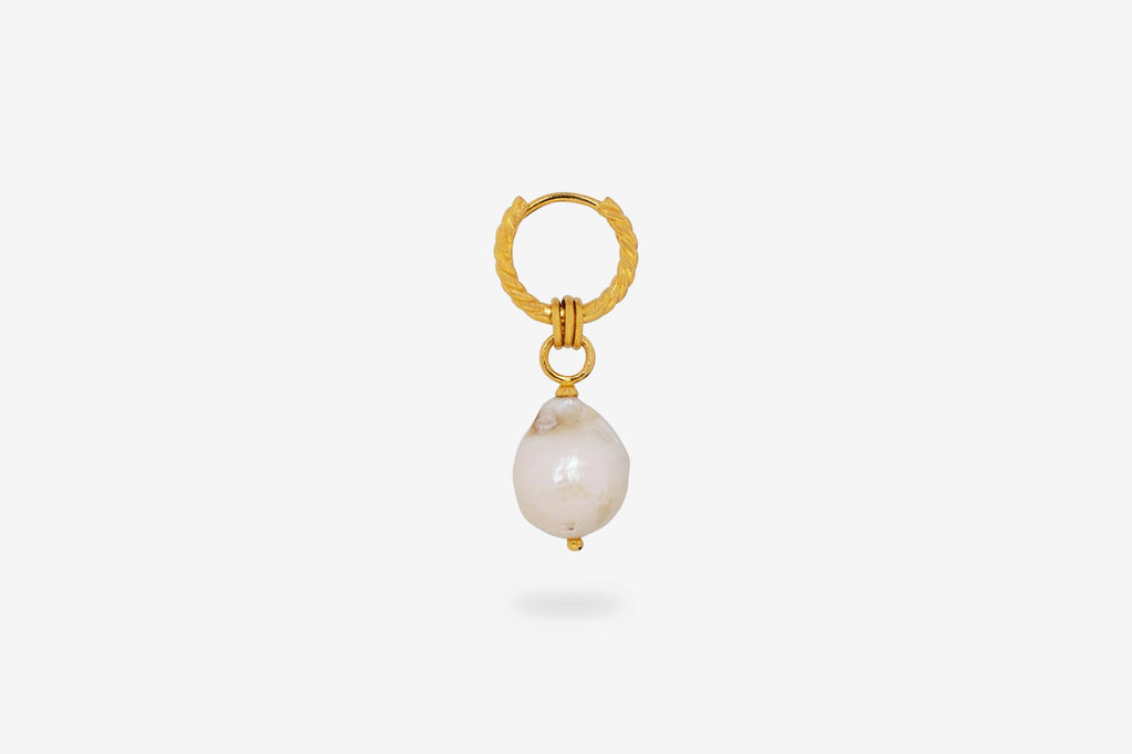 IX Bera 22K Gold plattiert Hoop w. Perlenreferen