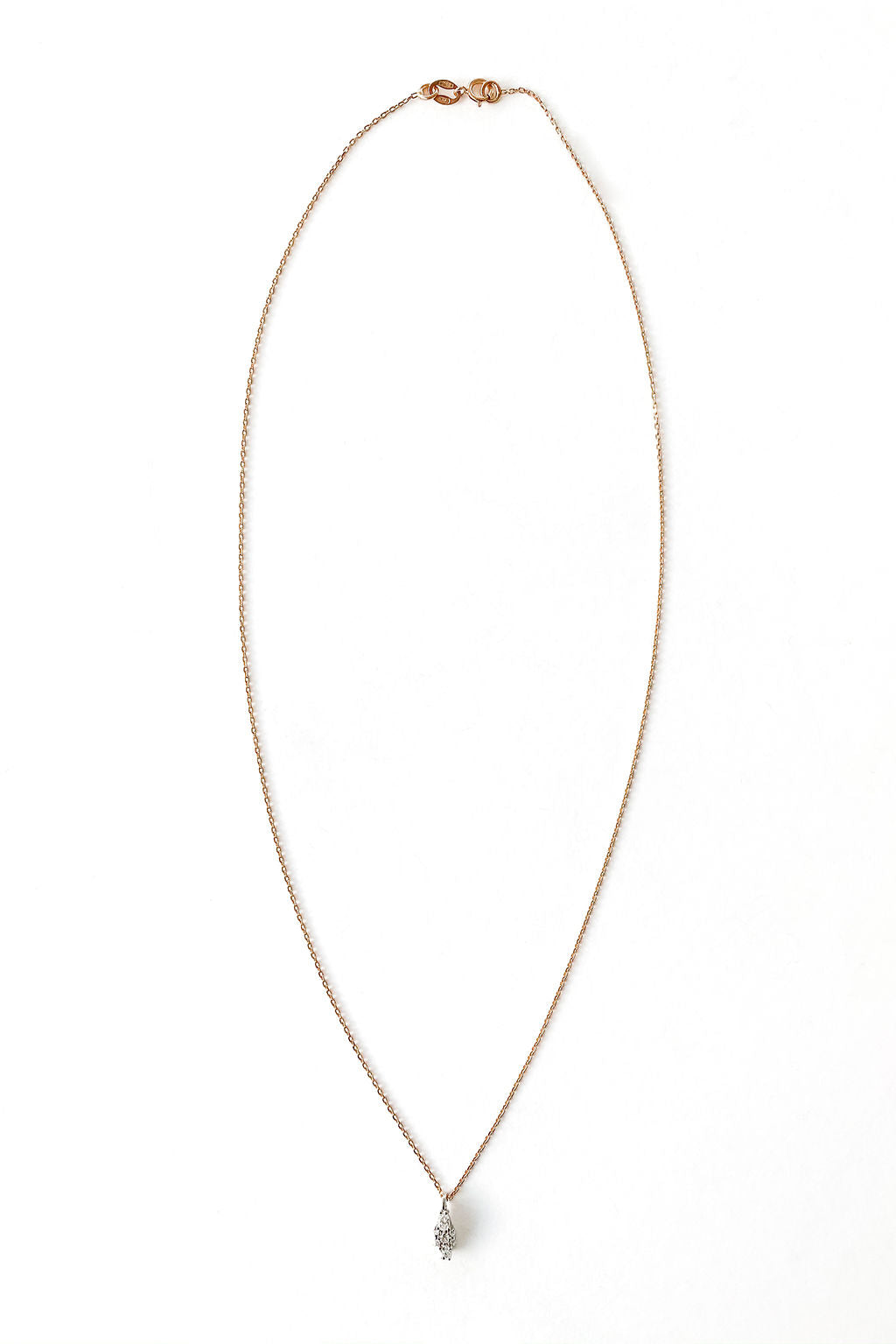 Drop 18K Gold Necklace w. Diamonds