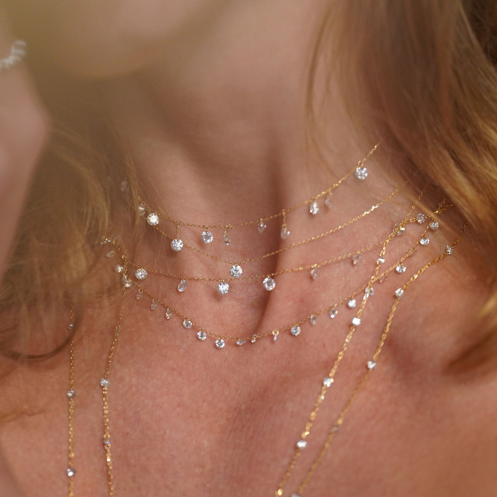 Danaé 18K Gold Necklace w. Diamond, 0.15 ct