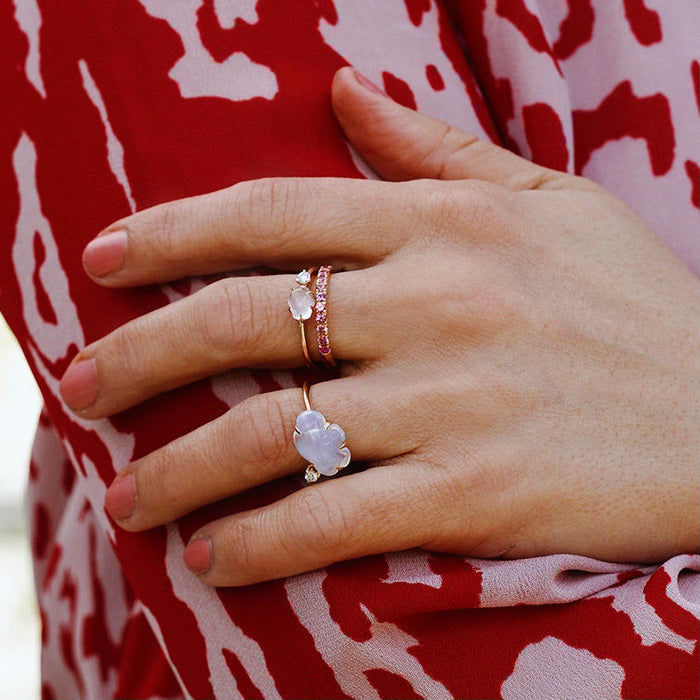 Candy Eternity Rosa 18K Rosaguld Ring m. Safirer