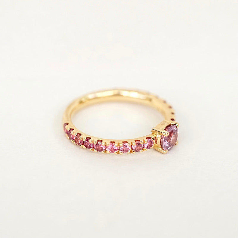 Candy Sweet Violet 18K Gold Ring w. Sapphires
