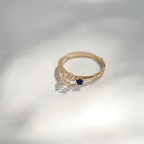 Cloud Midi 18K Rosegold Ring w. Diamond & Quartz