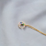 Anpé Atelier x Anna Winck 14K Gold Necklace w. Diamonds, Sapphires & Tsavorite