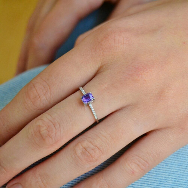 Dam Patayi 18K Hvidguld Ring m. Safirer