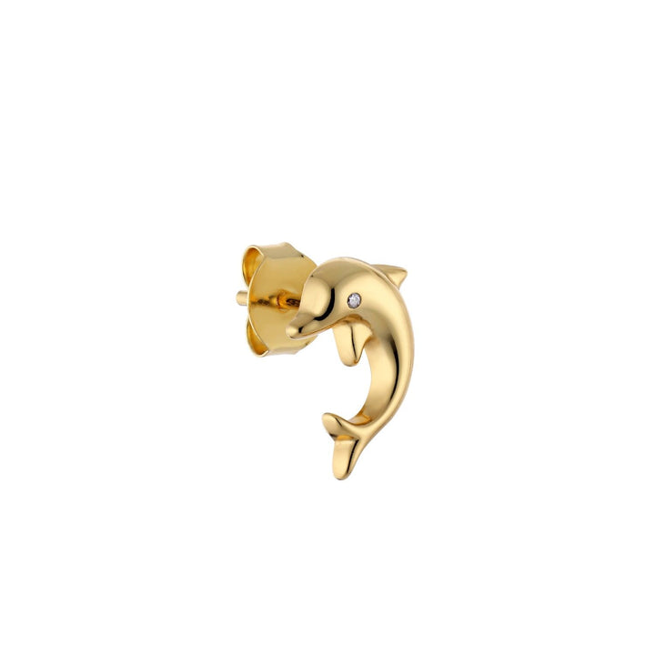 Dauphine 18K Gold Plated Stud w. Zirconia