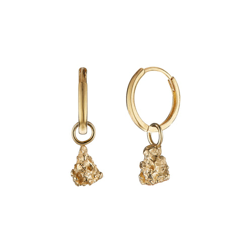 Gold nugget hoop earrings sale