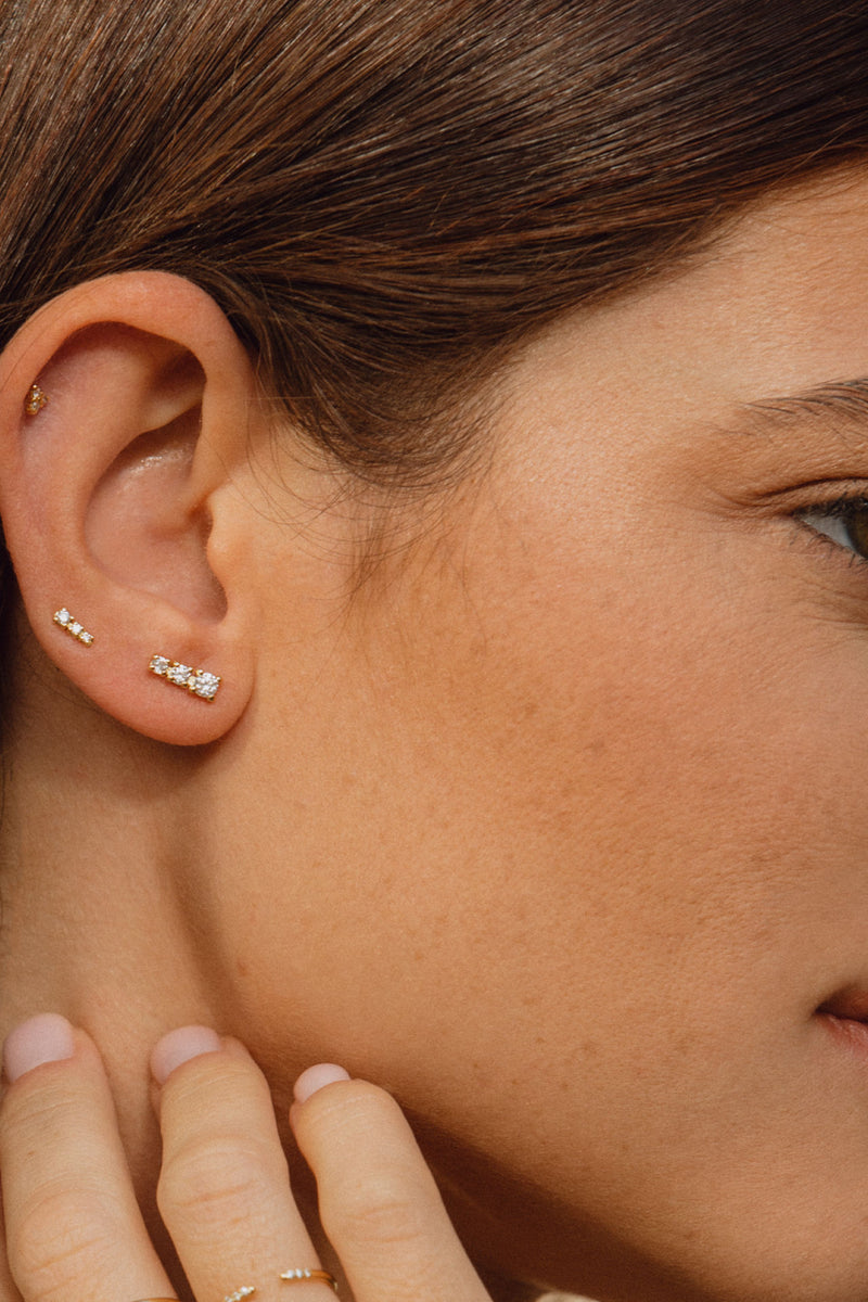 Degrade 18K Gold Earrings w. Lab-Grown Diamonds