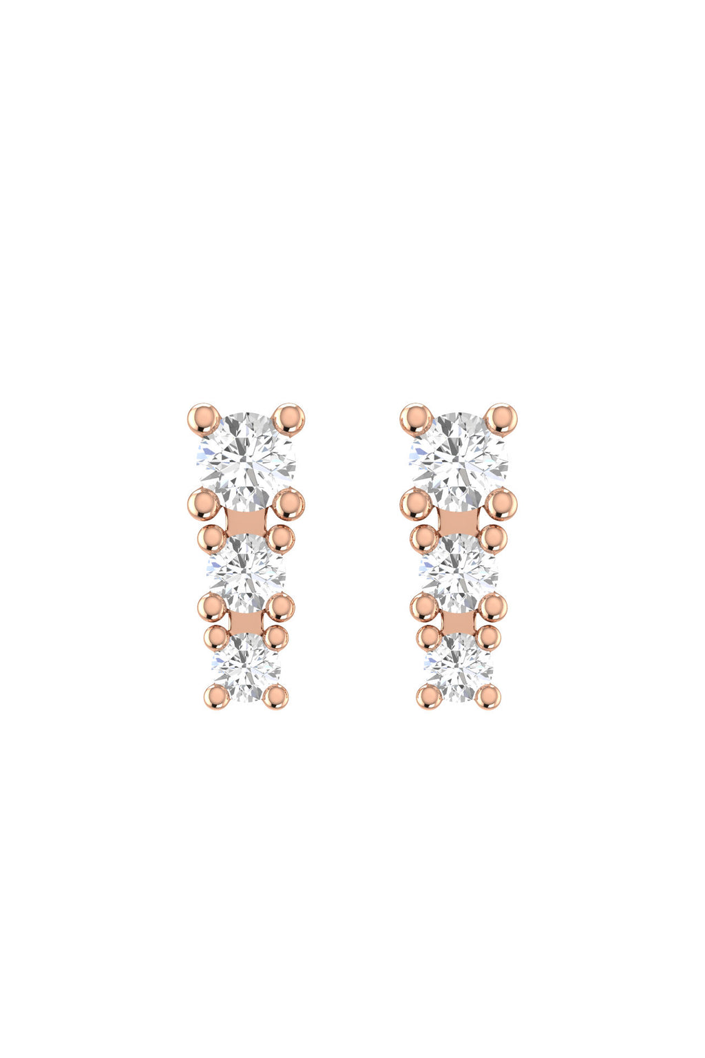 Degrade 18K Rose Gold Earrings w. Lab-Grown Diamonds