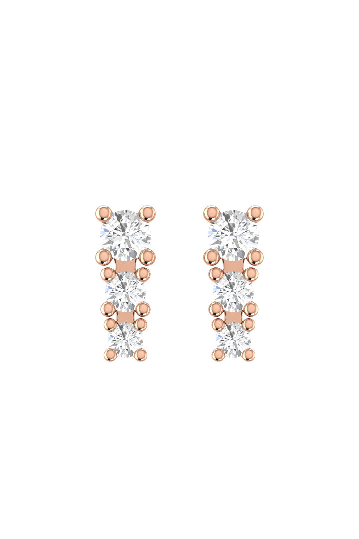 Degrade 18K Rose Gold Earrings w. Lab-Grown Diamonds