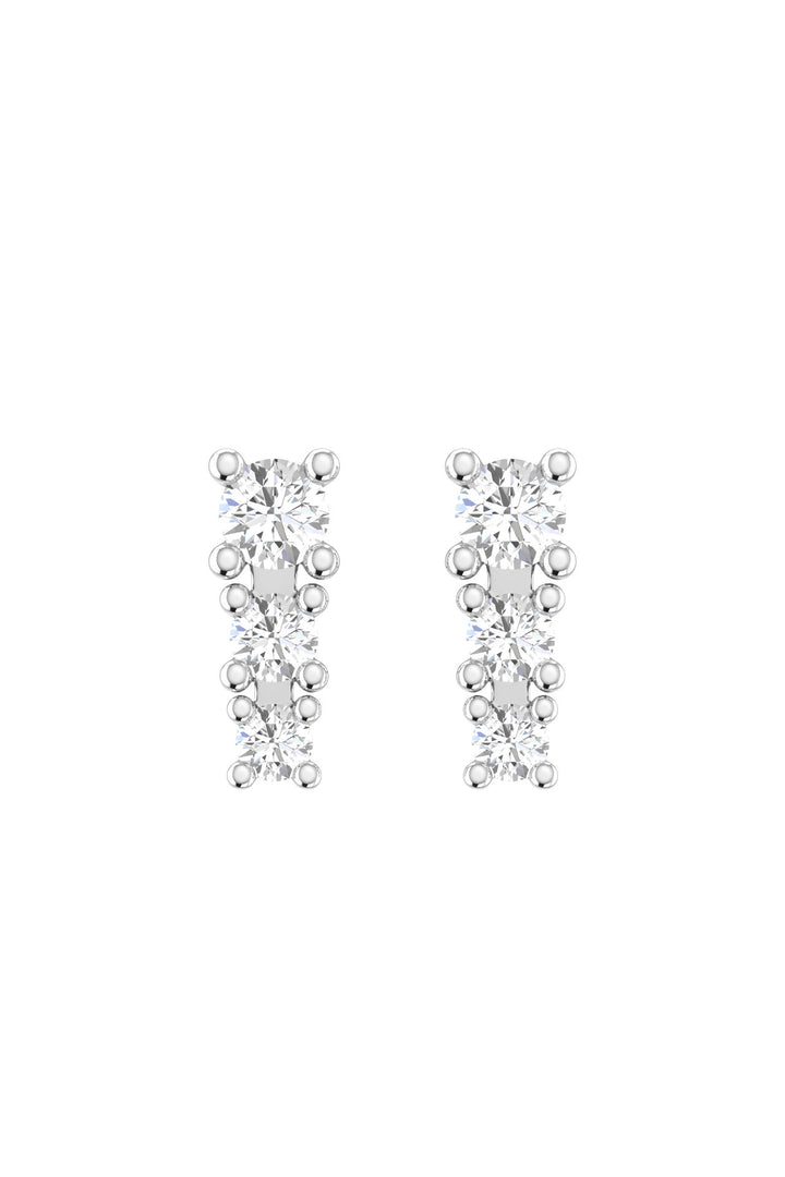 Degrade 18K White Gold Earrings w. Lab-Grown Diamonds