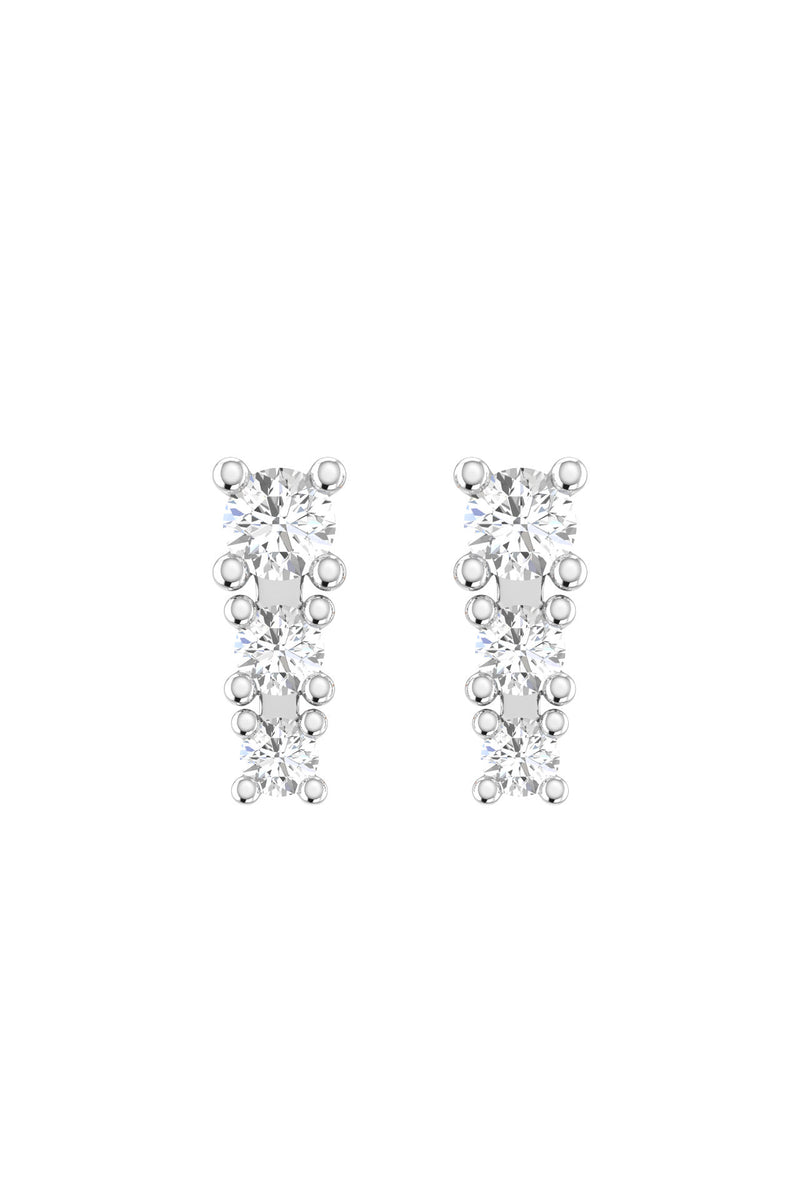 Degrade 18K White Gold Earrings w. Lab-Grown Diamonds