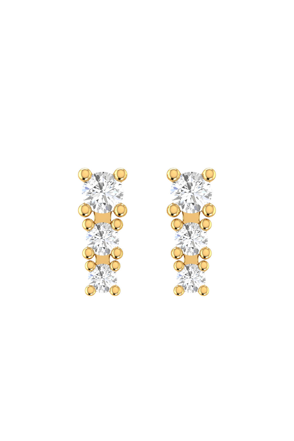Degrade 18K Gold Earrings w. Lab-Grown Diamonds