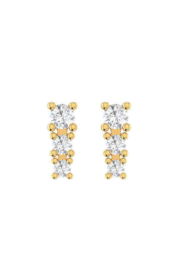 Degrade 18K Gold Earrings w. Lab-Grown Diamonds