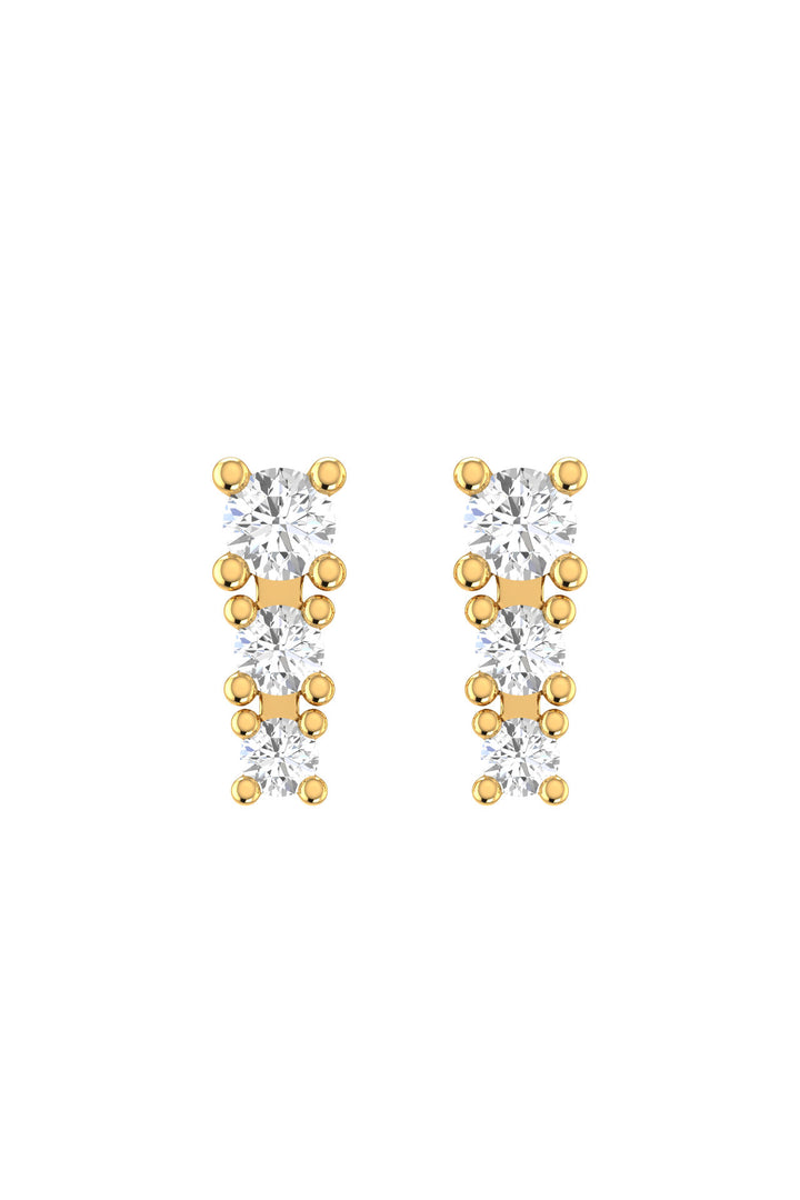 Degrade 18K Gold Earrings w. Lab-Grown Diamonds