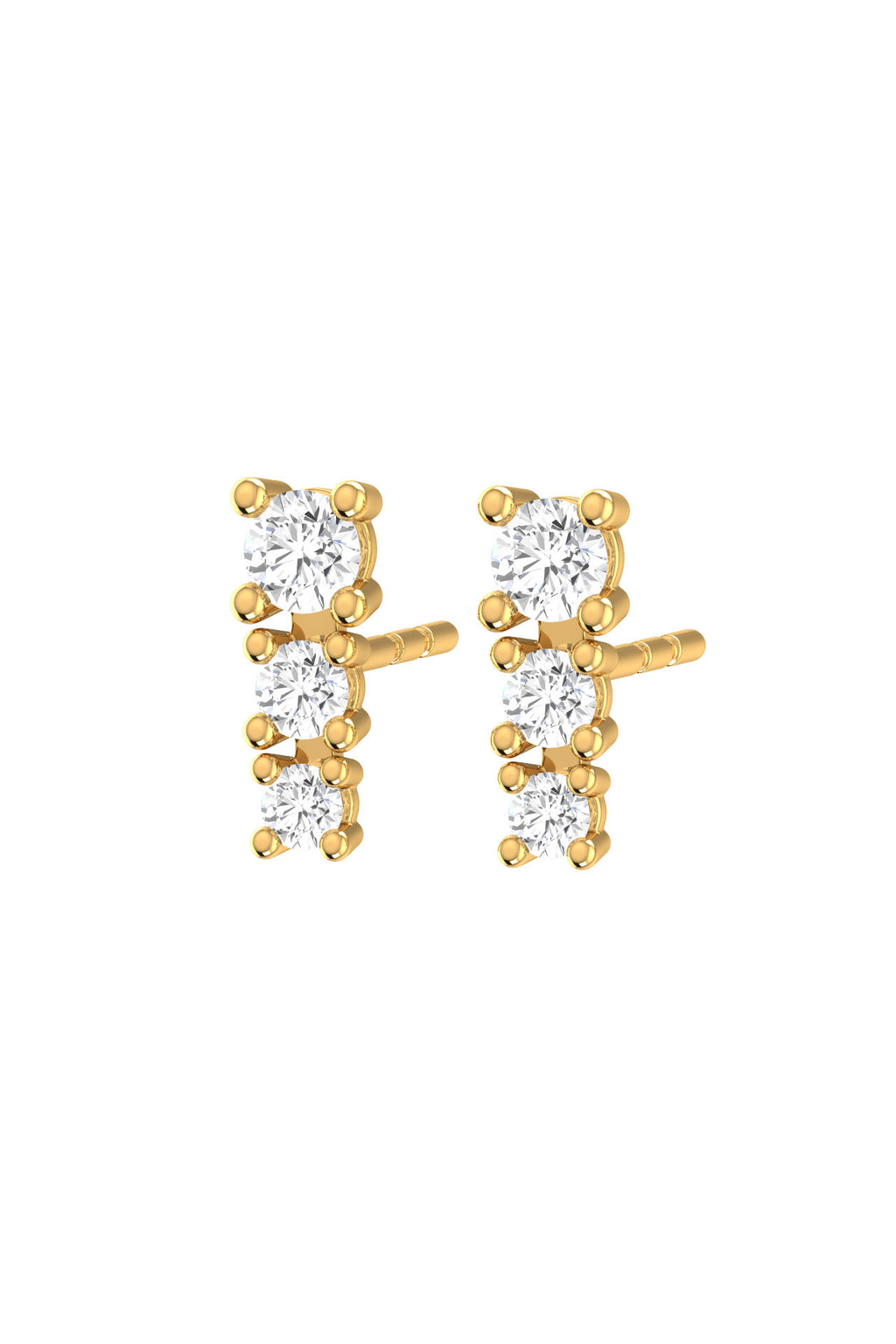 Degrade 18K Gold Earrings w. Lab-Grown Diamonds