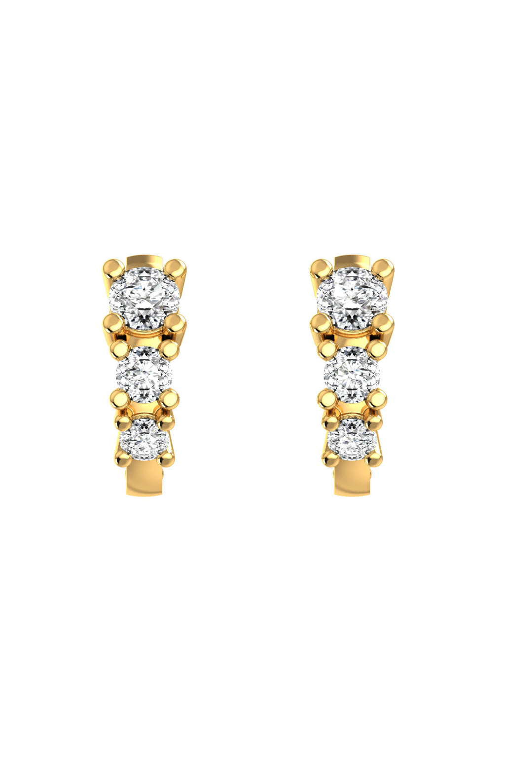 Degrade 18K Gold Hoops w. Lab-Grown Diamonds